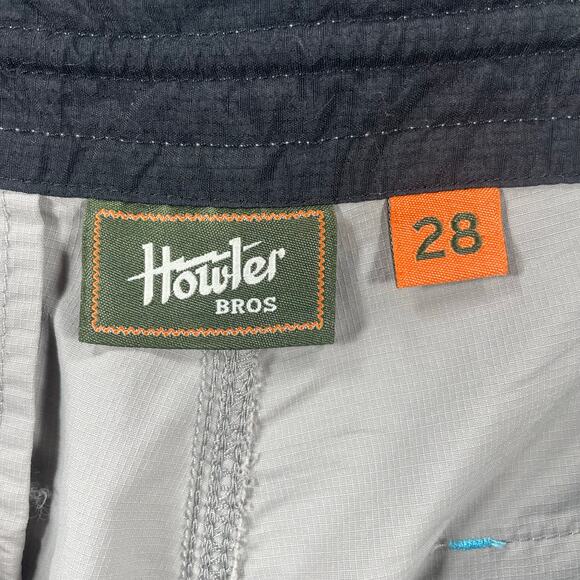 Howler Bros Horizon Hybrid Shorts Men's 28 Gray Zip Drawstring Casual Trail - Picture 10 of 14